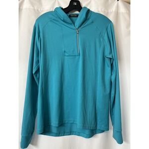RLX Ralph Lauren Golf Womens Large Aqua 1/4 Zip Shirt Stretch Long Sleeve‎  H56